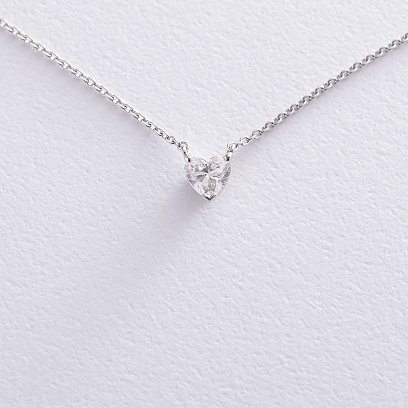 Золотое колье с бриллиантом "Сердечко" колб0052nl