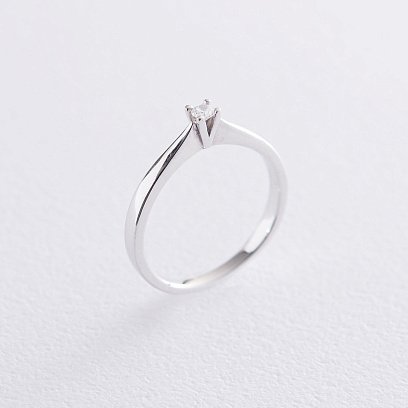 Помолвочное кольцо в белом золоте (фианит) к06254