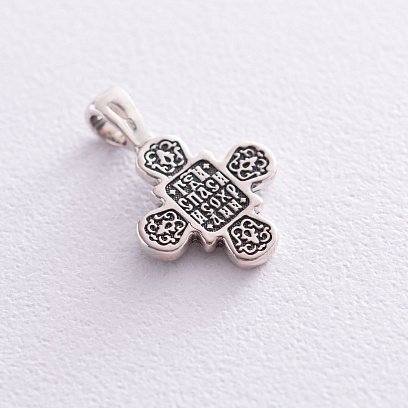 Православный серебряный крест с чернением 132480 №2