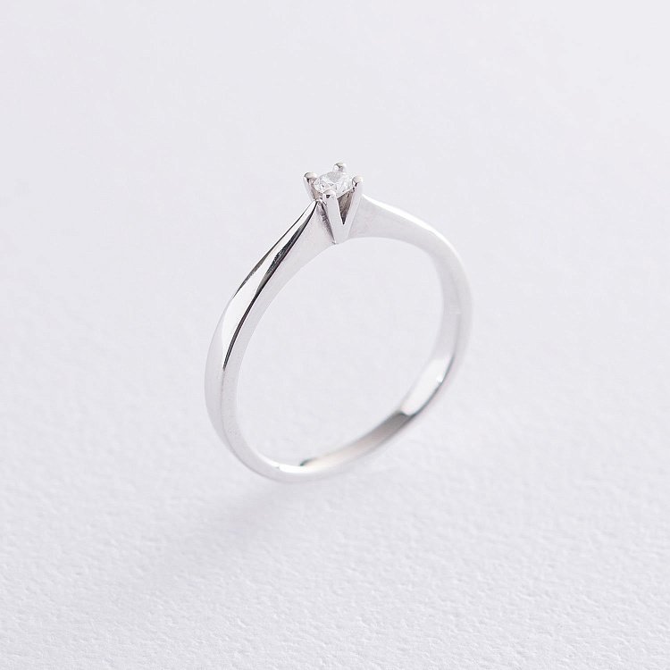 Помолвочное кольцо в белом золоте (фианит) к06254 от ювелирного магазина Оникс