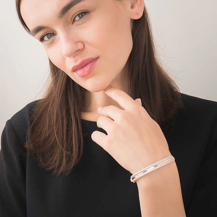 Золотий браслет з фіанітами б02238 від ювелірного магазину Онікс - 1