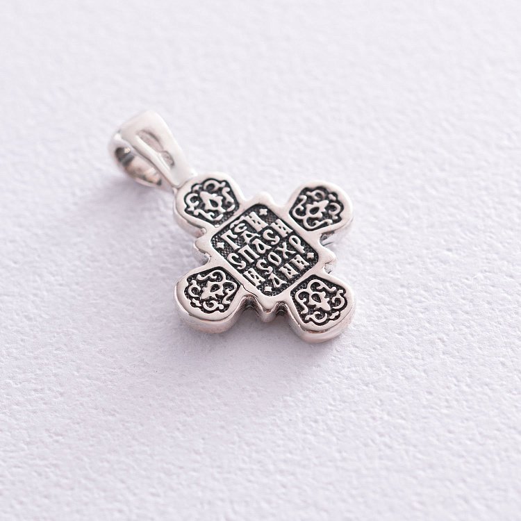 Православный серебряный крест с чернением 132480 от ювелирного магазина Оникс - 1