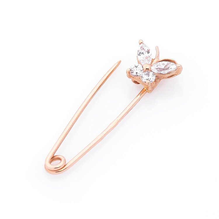 Золота шпилька "Метелик" з фіанітами зак00162 від ювелірного магазину Онікс - 1