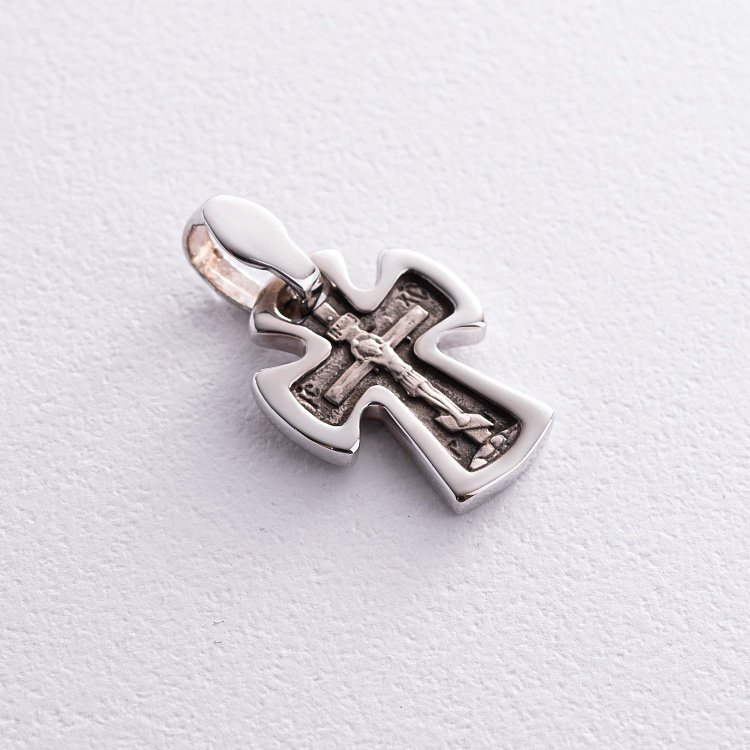 Православный золотой крест "Распятие. Спаси и сохрани" п03793 от ювелирного магазина Оникс