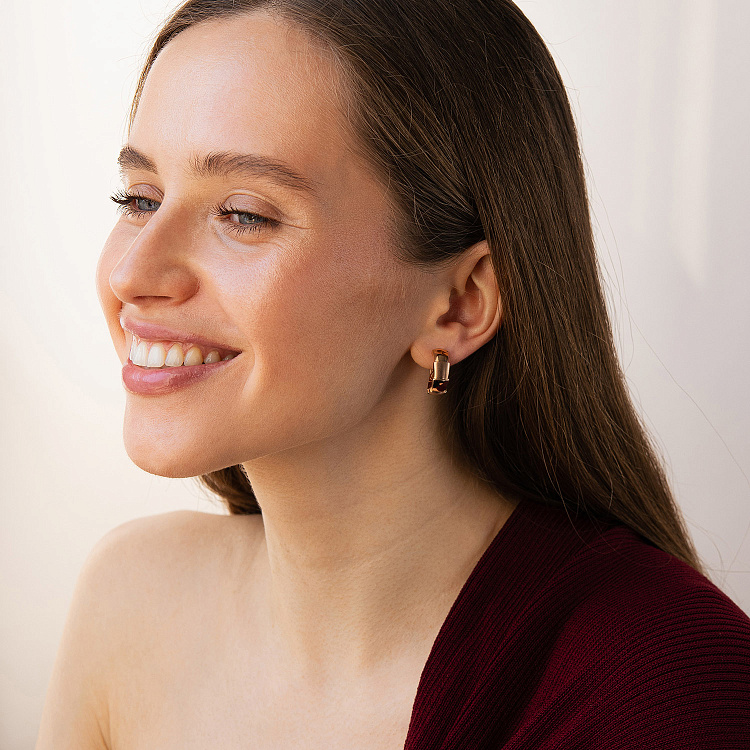 Золотые серьги "Змеи" с09591 от ювелирного магазина Оникс - 1