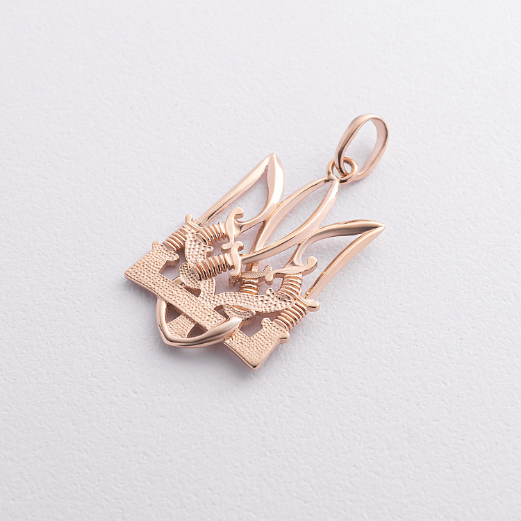 Підвіска "Тризуб з шаблями" у червоному золоті п03803 від ювелірного магазину Онікс - 9