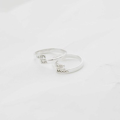 Парні каблучки "Моє сонце і місяць" 112283сл №2