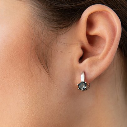 Срібні сережки з топазами "Лондон блакитний" GS-02-017-33 №2