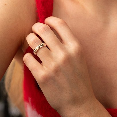 Кольцо "Leone" в красном золоте к08139 №5