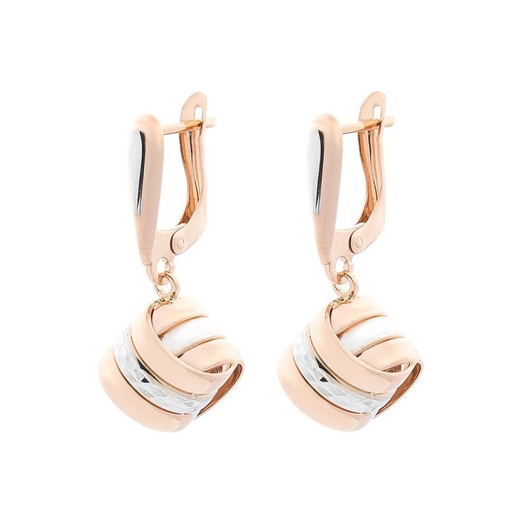 Золоті сережки на англійській застібці с05368 від ювелірного магазину Онікс - 1