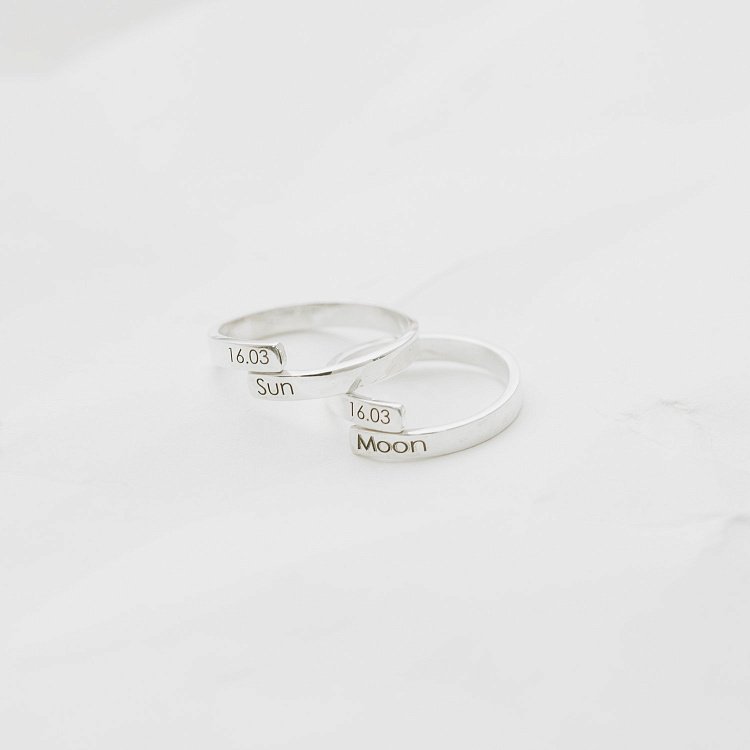 Парні каблучки "Моє сонце і місяць" 112283сл - 1 Парні каблучки "Моє сонце і місяць" 112283сл від ювелірного магазину Онікс - 1