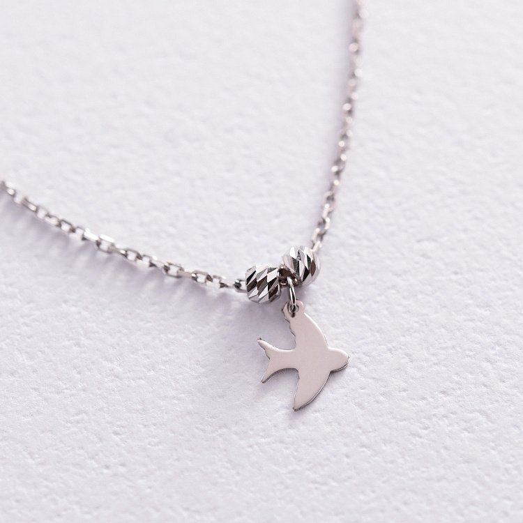 Кольє "Ластівки" в білому золоті кол02020 від ювелірного магазину Онікс - 4