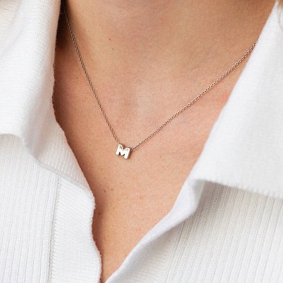 Серебряное колье с буквой "М" 1105 М №2