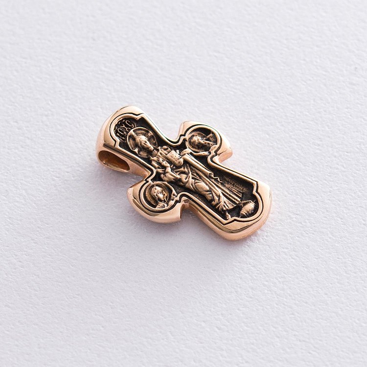 Золотий православний хрест '' Деісус.Божія Матір "Нікопея" п01829 від ювелірного магазину Онікс - 1