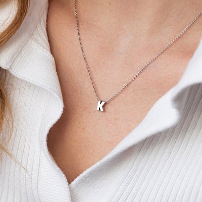 Срібне кольє з літерою "К" 1105 К №2