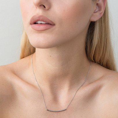 Серебряное колье без камней 18790 №7