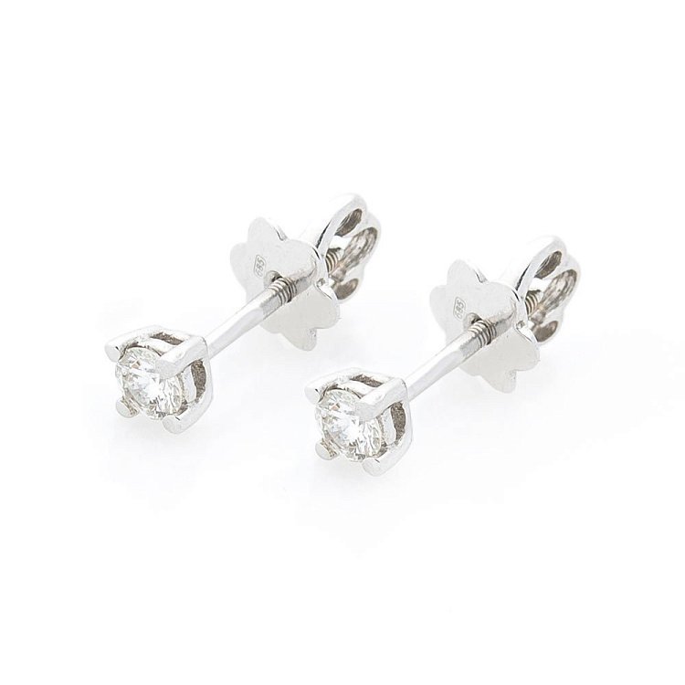 Золоті сережки-пусети з діамантами е0626 від ювелірного магазину Онікс