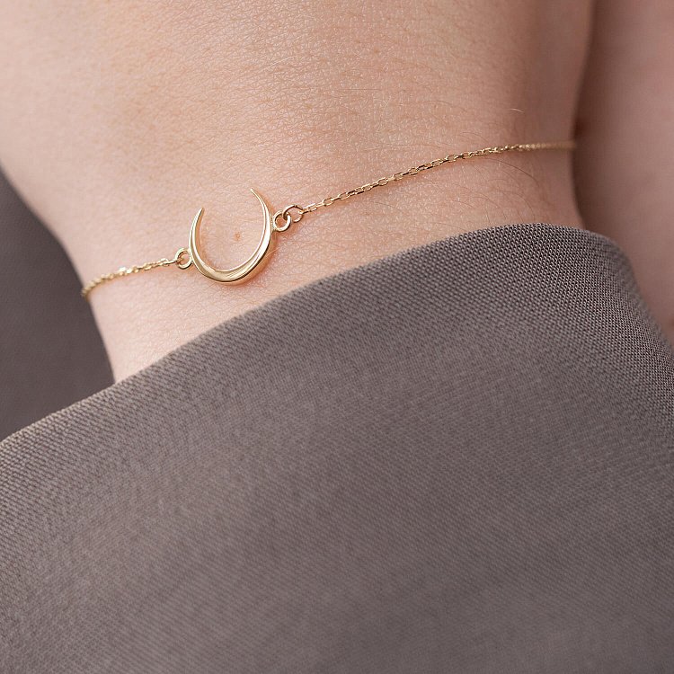 Браслет "Лунница" в желтом золоте б05087 от ювелирного магазина Оникс - 3