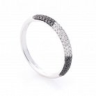 Золотий перстень з чорними і білими діамантами кб0173he от ювелирного магазина Оникс