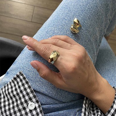 Сережки "Досконалість" в жовтому золоті с06789 №8