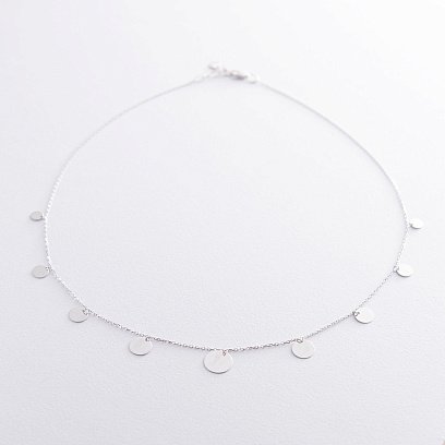 Кольє "Монетки" в білому золото кол01458