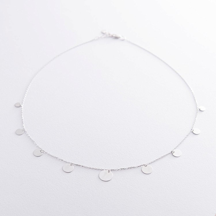 Кольє "Монетки" в білому золото кол01458 від ювелірного магазину Онікс