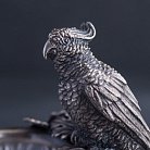 Серебряная пепельница ручной работы "Попугай" сер00075 от ювелирного магазина Оникс - 1