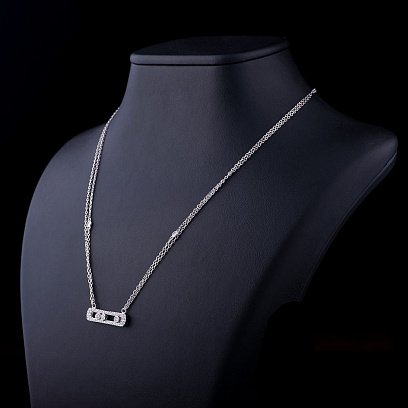 Серебряное колье с фианитами 18484 №4