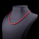 Шелковый красный шнурок с гладкой серебряной застежкой (3мм) 18203 от ювелирного магазина Оникс - 1