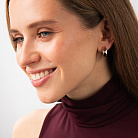 Сережки - кільця "Грані" в червоному золоті с09366 от ювелирного магазина Оникс - 5