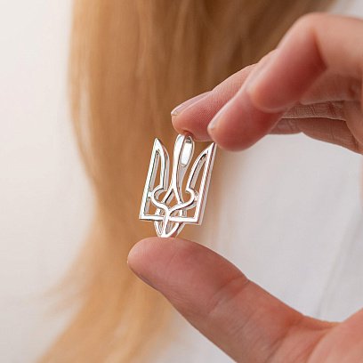 Серебряный кулон "Герб Украины - Тризуб" 133139 №17