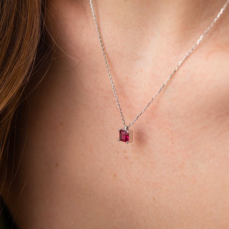 Золоте кольє "Альма" (рожевий фіаніт) кол02371 від ювелірного магазину Онікс - 2