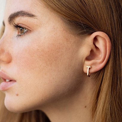 Серьги "Tina" в красном золоте с08796 №2