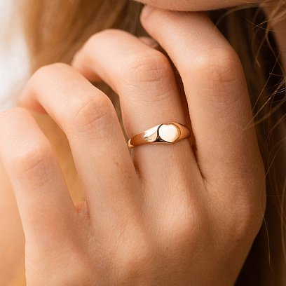 Каблучка "Сердечко" в червоному золоті к08149 №2