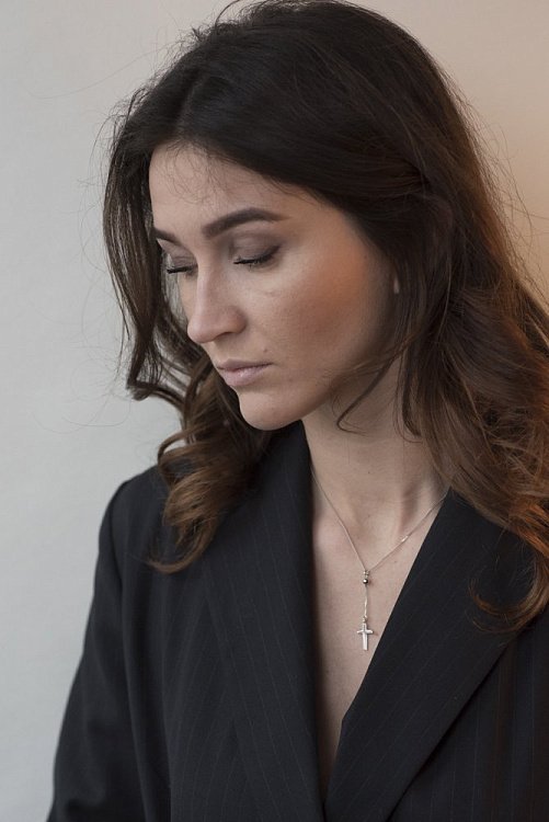 Срібне кольє з хрестиком 18615 від ювелірного магазину Онікс - 3