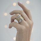 Масивное золотое кольцо с фианитами к03654 от ювелирного магазина Оникс - 1
