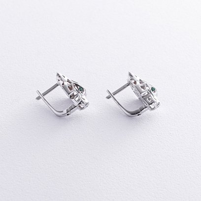 Золотые серьги "Пантеры" с08641 №3