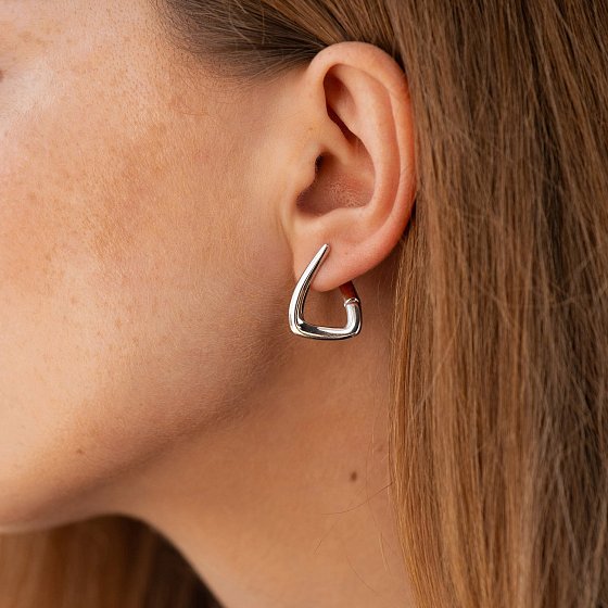 Серьги "Ember" в белом золоте с08766