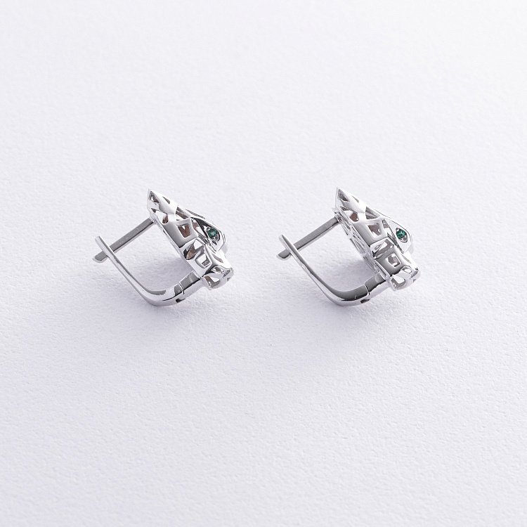 Золотые серьги "Пантеры" с08641 от ювелирного магазина Оникс - 2