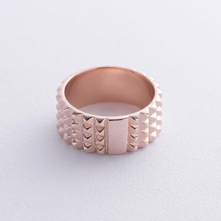 Широкое кольцо "Бьянка" в красном золоте к07434 - 6 Широкое кольцо "Бьянка" в красном золоте к07434 от ювелирного магазина Оникс - 6