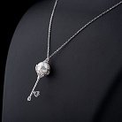 Срібне кольє "Ключик" (фіаніт, штучний перли) 18408 от ювелирного магазина Оникс - 1
