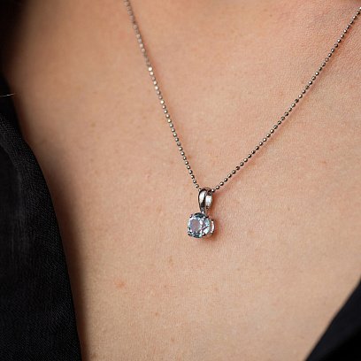 Золотая подвеска с голубым топазом пб0080gl №5