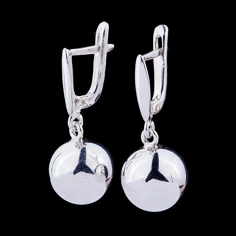 Серебряные серьги "Шарики" 12032с от ювелирного магазина Оникс - 1