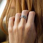 Серебряное кольцо "Вышиванка" (фианиты) 1113 от ювелирного магазина Оникс - 2
