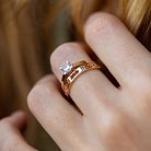 Помолвочное кольцо "Я кохаю тебе" с фианитом (красное золото) к07966 от ювелирного магазина Оникс - 3