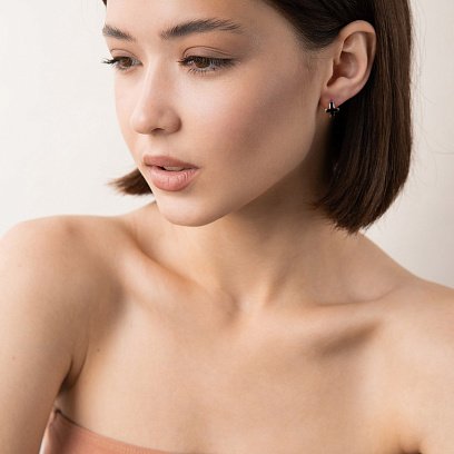 Срібні сережки "Хрестики" з емаллю 122260 №8