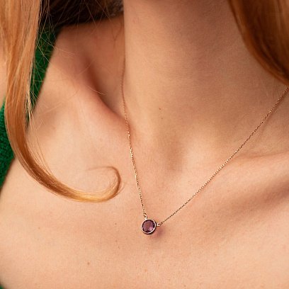 Золоте кольє (аметист) кол01180 №2