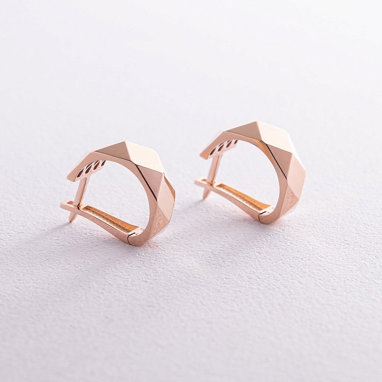 Серьги "Совершенство" в красном золоте с08136 от ювелирного магазина Оникс