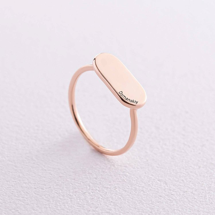 Каблучка в червоному золоті (можливе гравіювання) к07134 від ювелірного магазину Онікс - 5