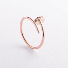 Каблучка "Цвях" у червоному золоті (фіаніти) к08438 от ювелирного магазина Оникс